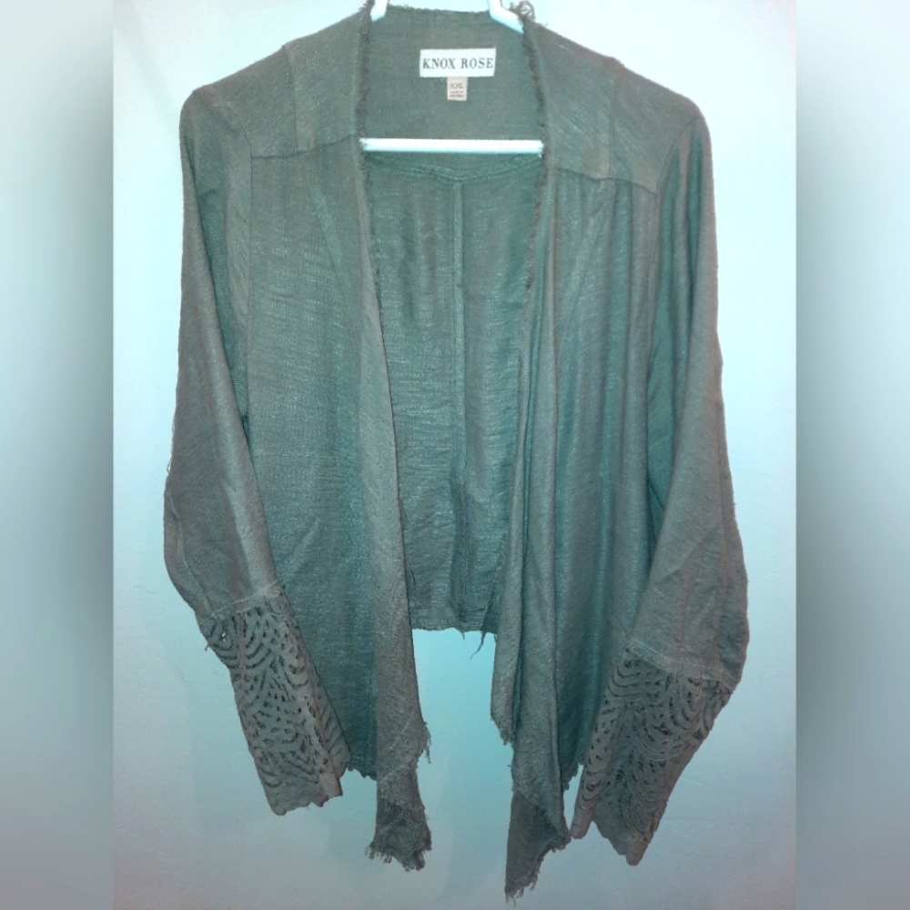 Knox Rose size XXL gray, Boho open style shacket, excellent used condition
